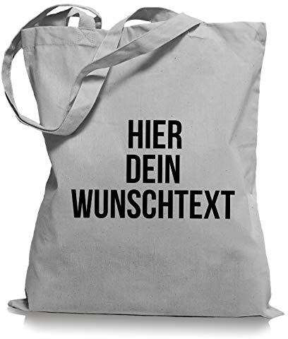 Ma2ca Stoffbeutel Jutebeutel mit Wunschtext/Selber gestalten mit dem Amazon T-Shirt Designer/Beutel Druck/Designertool Tragetasche/Bag/Jutebeutel WM1