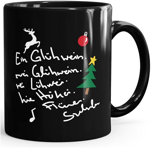 MoonWorks® Kaffee-Tasse Ein Glühwein swei Glühwein-Tasse Weihnachten Schwarz unisize