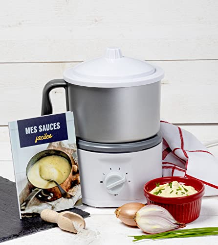 Sweet Alice - Saucier Électrique 650W - Capacité du bol 1L, thermostat ajustable, livret de recettes, saucière idéale pour réussir toutes vos sauces, mijoteur