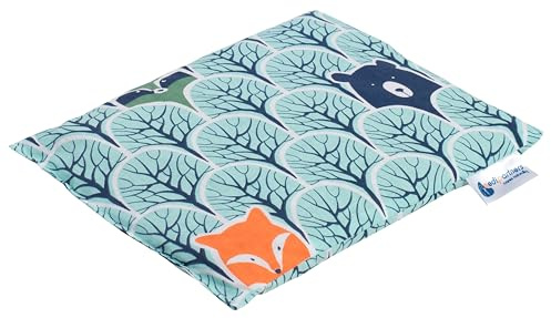 Medi Partners Saco de Semillas para Microondas 20x25cm Cojin 500g 100% Algodón Saquitos bolsa Semillas calor Microondas Almohadillas Saco Termico (Mapache en el bosque)