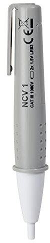 Voltmaster NCV 1 Kontaktloser Spannungstester CAT III 1000 V, Strommessgerät (hochweriger Volt Detektor mit akustischem Signal, Erkennet Wechselspannungen ab 110 V AC, aus ABS-Kunststoff), Grau