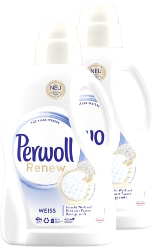 Perwoll Renew Weiß (2x24 Waschladungen), Waschmittel für weiße Wäsche, Feinwaschmittel stärkt die Fasern und verbessert die Farbintensität