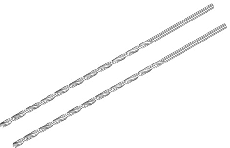 sourcing map 2 Stk HSS Spiralbohrer (Hochgeschwindigkeitsstahl) Extra lange Twist Bohrer 7mm Bohrdurchmesser 300mm Länge