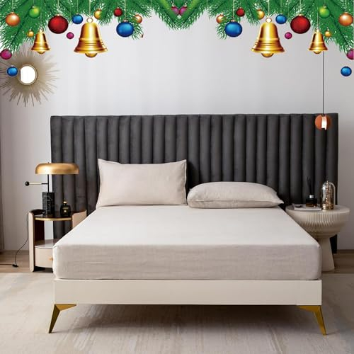 CHUFFED Spannbettlaken 90x200cm leinen 100% Spannbetttuch Bettlaken, 30cm Tiefe Tasche, emperaturregulierender atmungsaktiv Spannbettlaken mit Gummizug, Naturlein