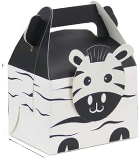 10 Stücke Cartoon Tier Pralinenschachtel Dschungel Fuchs Elefant Hund Keks Verpackung Box Kinder Hochzeit Geburtstag Party Dekorationen-10 stücke-zebra