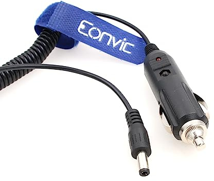 Eonvic 12 V DC 5,5 x 2,5 mm auf Zigarettenanzünder Stecker Kabel Auto Ladegerät Auto Netzteil Kabel Kamera, CCTV, Auto Kühlschrank (gerade DC)
