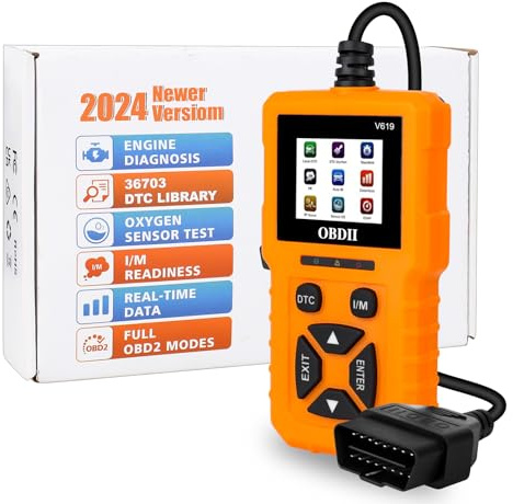 smtfcty Auto OBD2 Diagnosegerät Diagnose Auto Adapter,OBD2 Scanner Launch Diagnosegerät Werkzeuge Fehlerspeicher Auslesen KFZ Auslesegerät fehlerauslesegerät kfz alle Autos, Orange