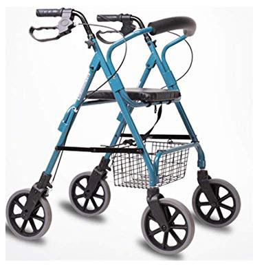 Superleichter Rollator mit Bremsfunktion. Leichter Rollator mit Sitzbremsen. 6-Zoll-Räder. Leicht verstellbare Walker-Sitzarme