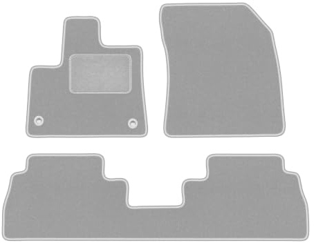 Velours-Fußmatten passend für Citroën Berlingo III 2018-, Grau, OSLO | passend für Hochdachkombi; Velours-Teppich (Polypropylen), ca. 6,5 mm; rutschfest, vormontierte Befestigungen (Typ TL)