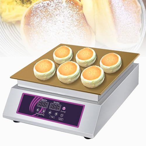 Macchina per pancake commerciale, Macchina per soufflé antiaderente commerciale 60-240 ℃ Macchina per muffin elettrica con controllo della temperatura Acciaio inossidabile per cucina,SingleHead