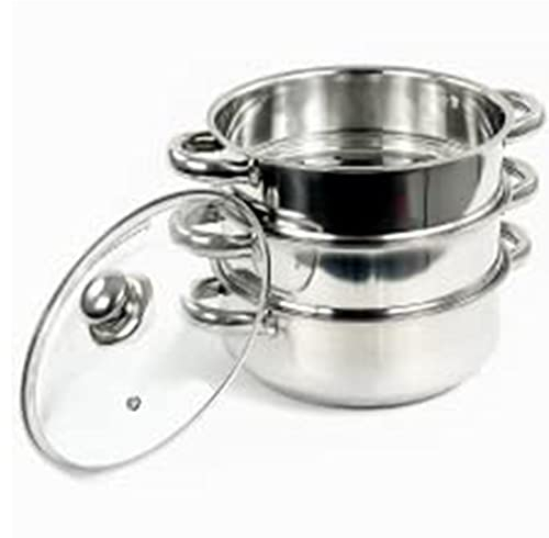 Olla Multifuncional Para Sopa - Olla Para Salsa, Olla De Acero Inoxidable De 3 Capas Con Cesta De Vapor, Juego De Olla Para Sopa, Ollas Con Tapas Y Asas, Apta Para Todas Las Estufas De Gas(32cm)