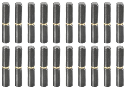 QUARKZMAN Soudure sur Baril Charnières 2-3/8 x 6/16 (LxD) 20pcs | Soudable Détachable Baril Charnières, Carbone Acier, pour Métal Portail Bancante Porte Remorque Rampe, 0,24 Broche OD