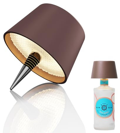 MU LIN lampada bottiglia ricaricabile,lampada da tavolo senza fili,Controllo Touch da 3 Modalita Temperatura di Colore, Dimmerabile, per Soggiorno, Ristorante