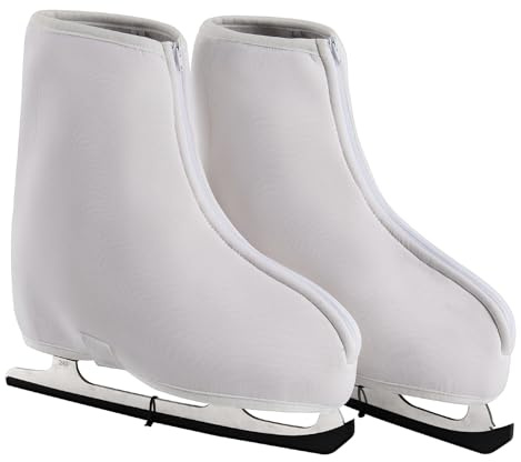 Skates Cover,Rollschuhe und Schlittschuhe Überzieher Thermo,Isolierte Neopren Warme Skate Covers für Eislaufen und Eiskunstlauf,Unisex Überziehsocke für Rollschuhe,Schlittschuhe Schoner (Weiß, M)