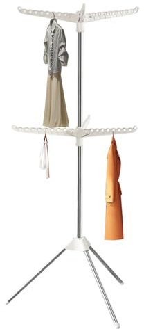 Stendibiancheria con treppiede, 3 bracci rotanti Treppiede Stendibiancheria, Stendibiancheria pieghevole in acciaio inox, Stendibiancheria in piedi, Supporto telescopico per la casa