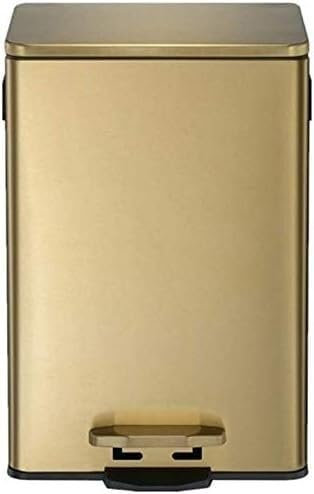 WaiDXn WDX- Pattumiera, Cestino for la Carta straccia, pattumiera in Acciaio Inossidabile Dorato, Pedale for la casa, pattumiera Grande da Cucina Riciclare(12L)