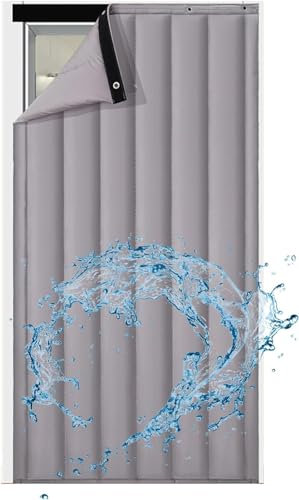 Wärmeisolierter Türvorhang, Schallschutzdecke als Lärmschutz für Türabdeckungen, temporäre Türen, strapazierfähiges Kälte-/Wärmeschutzgitter, wetterfest, winddicht, beschwerter Boden, anpassbar