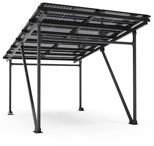 Solar Carport 5250 Watt Bifazial Glas/Glas Module PV Garage Aluminium Solarcarport 5,60 x 3,70m - 5,25KW (anthrazit)