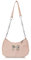 AfitLulu Umhängetasche Damen PU-Leder Halbmond Tasche mit Leder Kette Schulterriemen und Schleife Muster, Crossbody Bag Elegant Schultertasche für Tägliche Aktivitäten (Rosa)