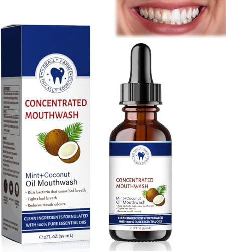Kokosnussfrischöl-Pulling Mundspülung, Kokosöl-Pulling für Zähne, Kokosöl-Mundwasser, Kokosöl-Pulling, frischer Atem & Whitening Mundwasser, frischer Atem (1)