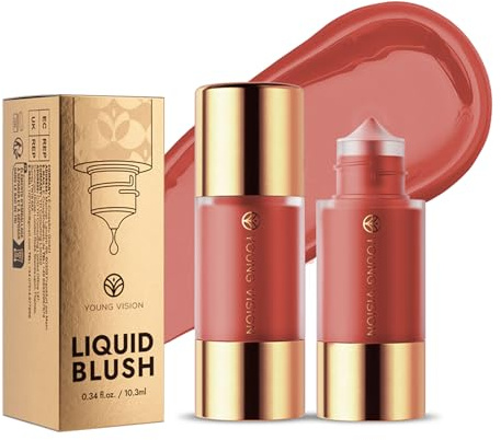 Liquid Blush Cream Face Blush - Soft Velvet Silk Texture, Long-lasing, Buildable and Blendable, Moisturizing Face Liquid Blush Stick for Cheek (03#, 37g)