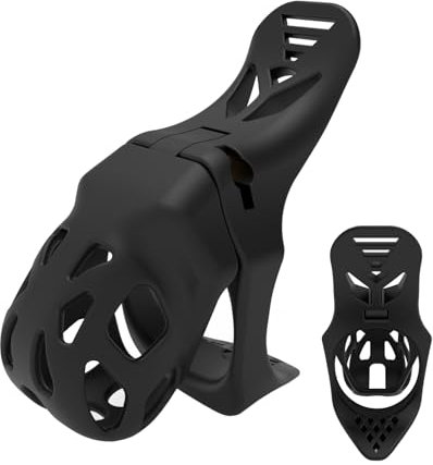 Crysore Chastity Cage Sexspielzeug Männer 3 verschieden große Schwalbenschwanzringe Peniskäfig Keuschheitskäfig Herren SM Bondage Fetisch mit Unsichtbarem Schloss (Black,S)