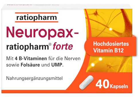 Neuropax-ratiopharm® forte, 80 Kapseln, mit B-Vitaminen | B-Vitamine zur Unterstützung des Nervensystems*. Mit Uridinmonophosphat (UMP). Gut verträglich und nur 1 Kapsel täglich