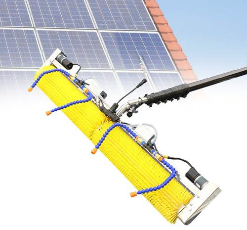 VNATWGOO Fensterreinigungsset FüR Solarmodule, Elektrische Reinigungswalze, Automatische Wasserzufuhr, 7–8 M Kohlefaser-Teleskopstange, Trocken- Und Nassanwendung,Mainspower-8m