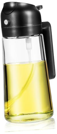 Didiseaon Glass Olive Oil Dispenser Black Bottle Pump for Cooking Oil Pourer Spout for Kitchen Use