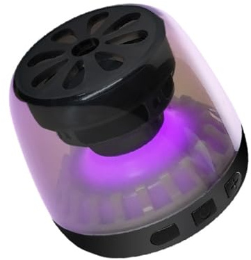 VBESTLIFE Magnetischer Telefonständer Bluetooth -Lautsprecher, Tragbarer Kleiner RGB -Funklautsprecher mit Starkem Magnet für Badezimmer, Kühlschrank, Auto, Zyklus (Black)