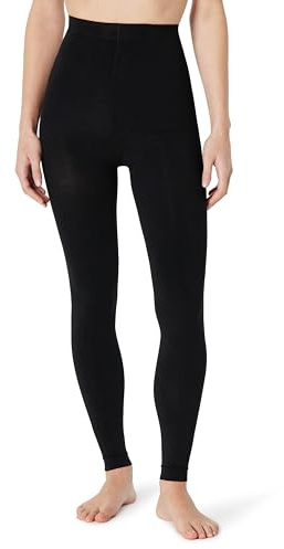 Amazon Essentials Women's Opaque Footless Tights, 2 Pairs, Black, Small