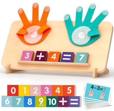 ZylYve Rechenschieber aus Holz | Montessori Rechenspielzeug für Kinder 2-5 Jahre | Mathematik Lernspielzeug Vorschule | Zahlen Lernen & Rechnen üben | Rechenhilfe für Jungen & Mädchen(A)