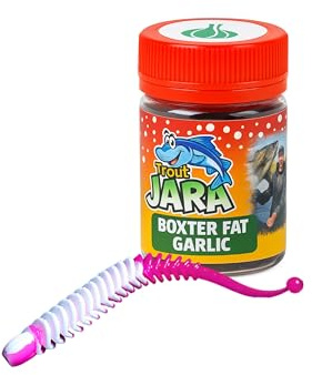 Trout Jara Boxter Fat Forellenköder in 80mm Länge – Knoblauch-Aroma, schwimmend, Softbait für Forellenangeln | Inhalt: 9 Stück | Farbe: 211