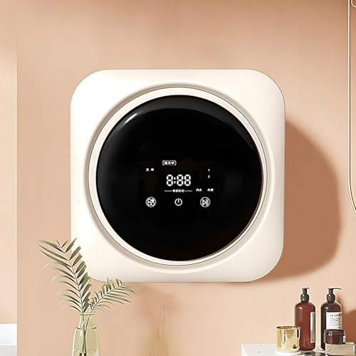 SHAHRYAR Lavaggio E Asciugatura Automatica,Mini Lavatrice Portatile 3.5l,Funzionamento Touchscreen,Cestello Interno in Acciaio Inox,per Appartamenti, Camper, Dormitori Wall-Mounted