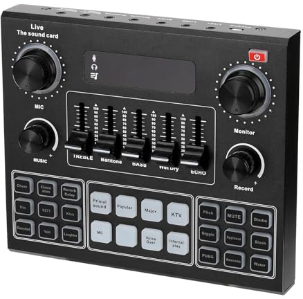 Walmeck Set di Microfoni a Condensatore per Registrazione e Trasmissione di Schede Audio Dal Vivo Multifunzionali con Luce Fluorescente e Bracci a Doppio Rinforzo (Argento)