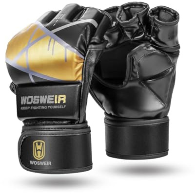 OLYSPM Guantes Boxeo Hombre Mujer,Guantillas MMA con Palma Ventilada y Cuero Duradero para Muay Thai,Artes Marciales,Sparring,Kickboxing