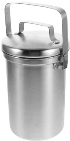 Didiseaon Composteur Cuisine en Acier Inoxydable 3l avec Couvercle Hermétique, Seau à Compost de Comptoir pour Déchets Alimentaires, Poubelle Compost Intérieur pour Maison et Salle de Bain