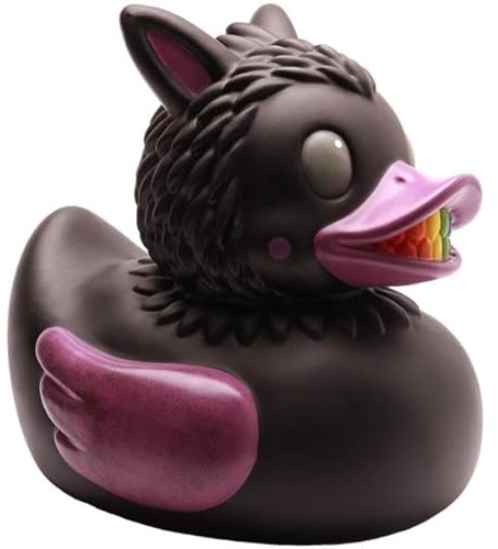 Duckshop I Badeente Quakiboo XXL -schwarz- I Quietscheente I Quietscheentchen L: 8,5 cm I Geschenk für Fantasy-Fans I Präsent für Sammler