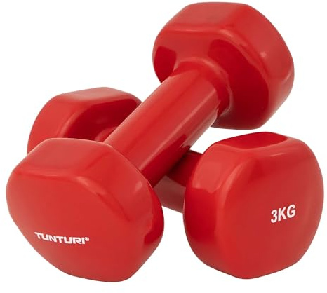 Tunturi Kurzhantel-Set, farbige Hanteln mit 2 x 0,5 kg, Vinyl, Stahlhanteln