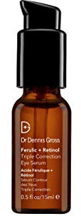 Dr Dennis Gross Ferulic + Retinol Triple Correction Eye Serum: for Wrinkles, Loss of Elasticity, and Rough Texture, 0.5 fl oz