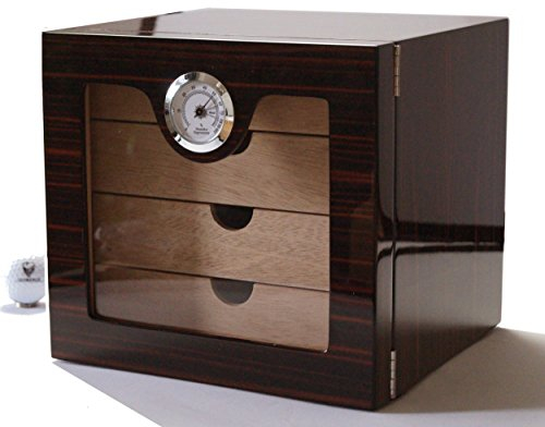 GERMANUS Humidor Armadietto contenitore per Sigari nero