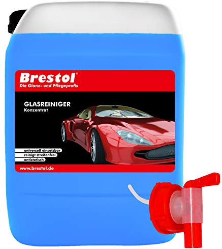 Brestol Glasreiniger Konzentrat 5 Liter inkl. Auslaufhahn 51 mm - Scheibenreiniger Fensterreiniger Spiegelreiniger Glasscheibenreiniger Windschutzscheibenreiniger Autoscheibenreiniger