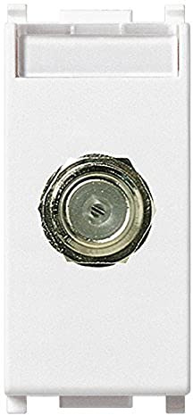 VIMAR 0R14318 Presa coassiale Femmina Collegamento in Ingresso e in Uscita mediante connettore Maschio Tipo F 01654, 2.23 x 4.9 x 3.05, Adatto per ogni contesto abitativo, Per frequenze fino 2400 MHz