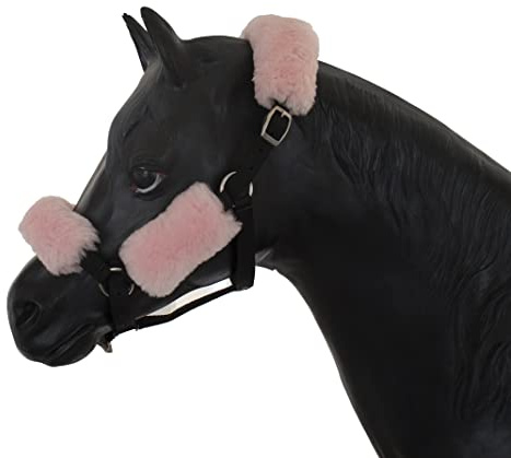 Engel Reitsport | Halfter Set (4-TLG.) inkl. Nasenschoner, Genickschoner und 2X Backenstückbezug SET4 farbenfroh: 12 Lammfell Farben zur Wahl