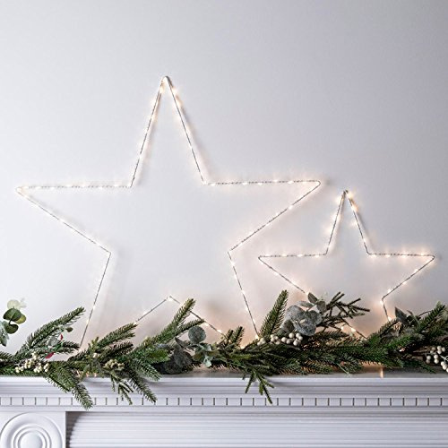 Lights4fun 2er Set Osby LED Sterne Timer