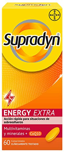 Supradyn Energy Extra con Vitaminas, Minerales y Coenzima Q10 para Deportistas, Ayuda a Activar y Mantener tu Energía y Vitalidad en Situaciones de Mayor Desgaste, 60 Comprimidos