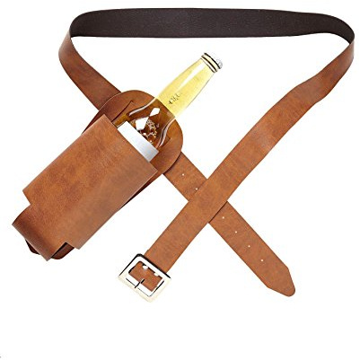 GÜRTEL mit - FLASCHENHOLSTER - braun