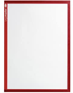 Legamaster 7-635602 Magnetische Dokumentmappen, DIN A4, 5 Stück, roter Rahmen, transparente PVC-Fläche