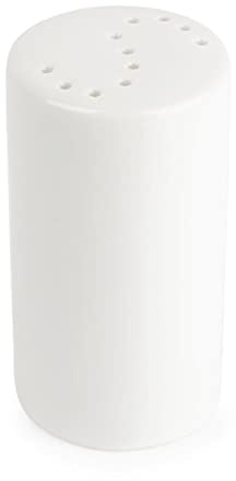 Olympia Whiteware Porcelain Salt Shakers 80mm CB702, Pack of 12 | Fully vitrified glazed body resists thermal and physical shock, featuring rolled edges to prevent chipping in busy venues.
