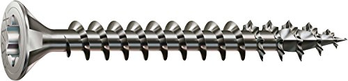 SPAX Universalschraube aus Edelstahl rostfrei A2, 4,0 x 25 mm, 200 Stück, T-STAR plus, Senkkopf, Vollgewinde, 4CUT, 1197000400253